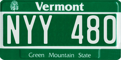 VT license plate NYY480
