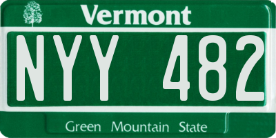 VT license plate NYY482