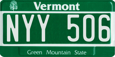 VT license plate NYY506