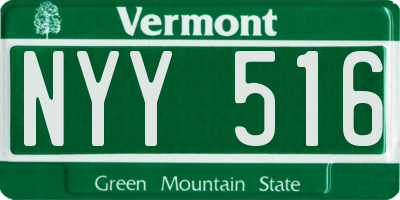 VT license plate NYY516