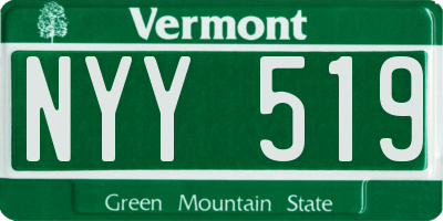 VT license plate NYY519