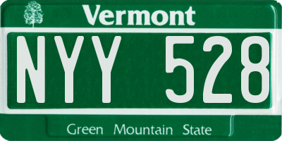 VT license plate NYY528