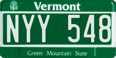 VT license plate NYY548