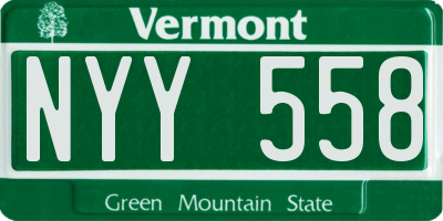 VT license plate NYY558