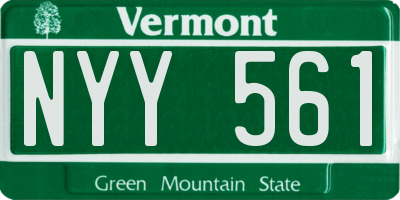 VT license plate NYY561