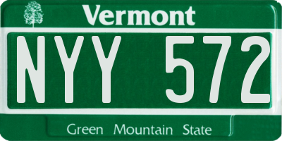 VT license plate NYY572