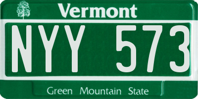 VT license plate NYY573