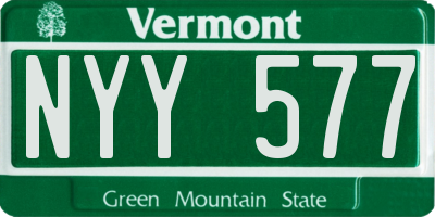 VT license plate NYY577