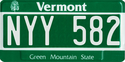 VT license plate NYY582