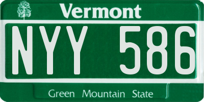 VT license plate NYY586