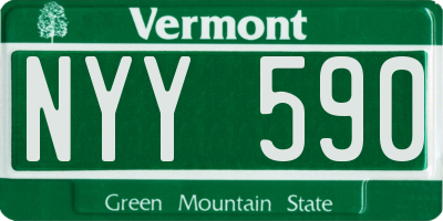 VT license plate NYY590