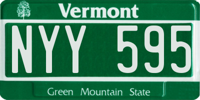 VT license plate NYY595