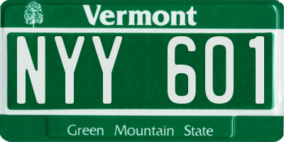 VT license plate NYY601