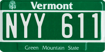 VT license plate NYY611