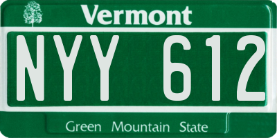 VT license plate NYY612