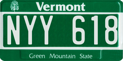 VT license plate NYY618