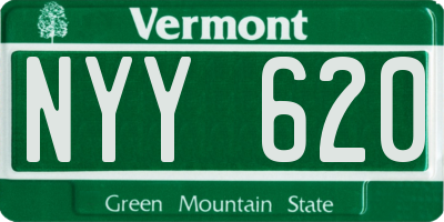 VT license plate NYY620