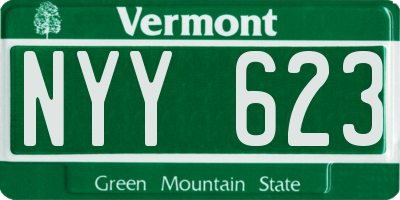 VT license plate NYY623
