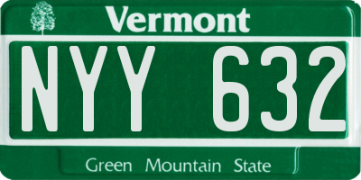 VT license plate NYY632