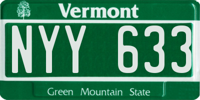 VT license plate NYY633