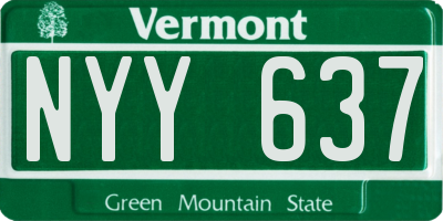 VT license plate NYY637