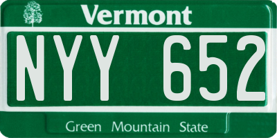 VT license plate NYY652