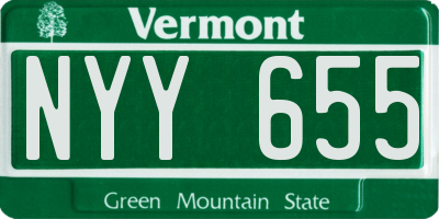 VT license plate NYY655