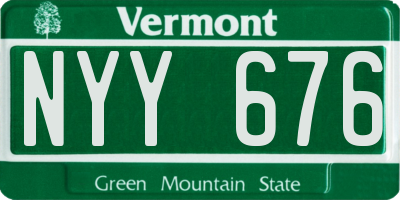 VT license plate NYY676