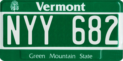 VT license plate NYY682