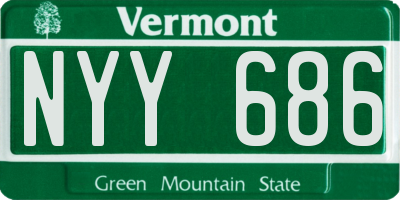 VT license plate NYY686