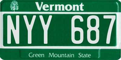 VT license plate NYY687