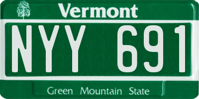 VT license plate NYY691