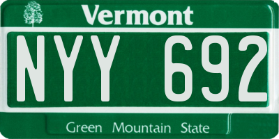 VT license plate NYY692