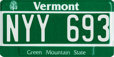 VT license plate NYY693