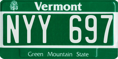 VT license plate NYY697