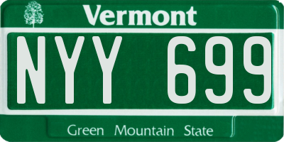 VT license plate NYY699