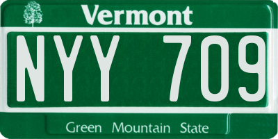 VT license plate NYY709