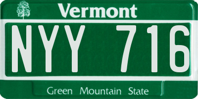 VT license plate NYY716