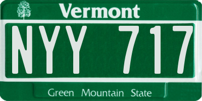 VT license plate NYY717