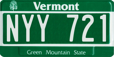VT license plate NYY721
