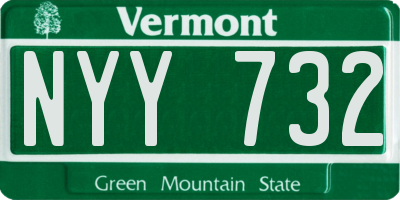 VT license plate NYY732
