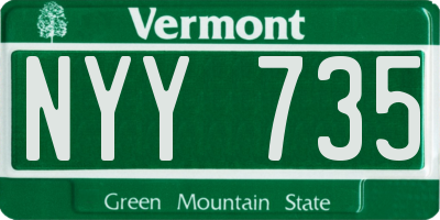 VT license plate NYY735