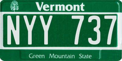VT license plate NYY737