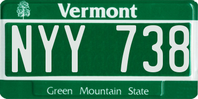 VT license plate NYY738