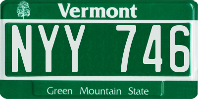 VT license plate NYY746