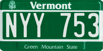 VT license plate NYY753