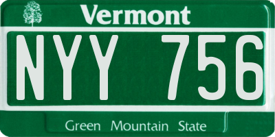 VT license plate NYY756