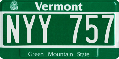 VT license plate NYY757