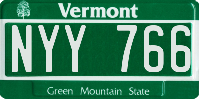 VT license plate NYY766