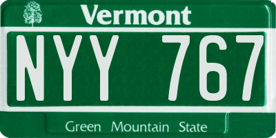 VT license plate NYY767